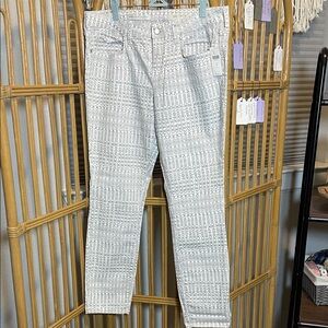 Pilcro and the Letterpress Floral White and Gray Pants
